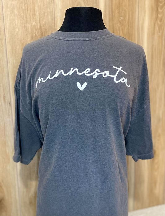 Adult - Navy Blue Minnesota Heart T-shirt