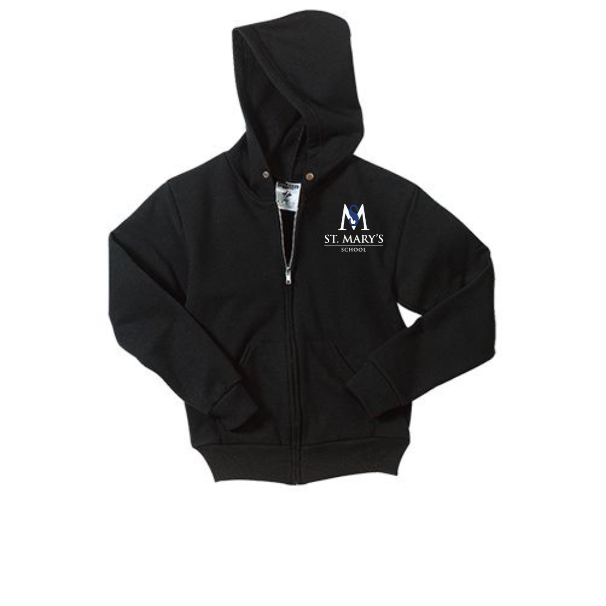 Youth full-zip embroidered hooded sweatshirt